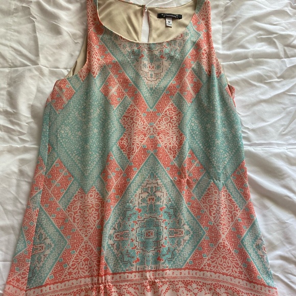 Coral and sea green dress - Picture 3 of 5